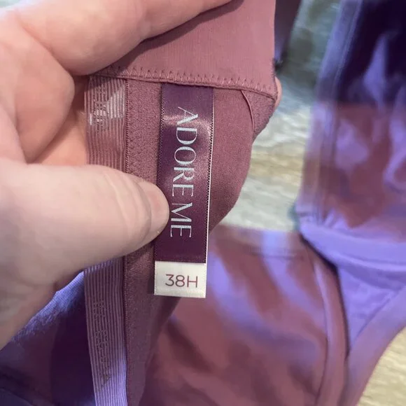 Adore Me 38H Pink Unlined Cotton Underwire Full Coverage Bra - Picture 4 of 4